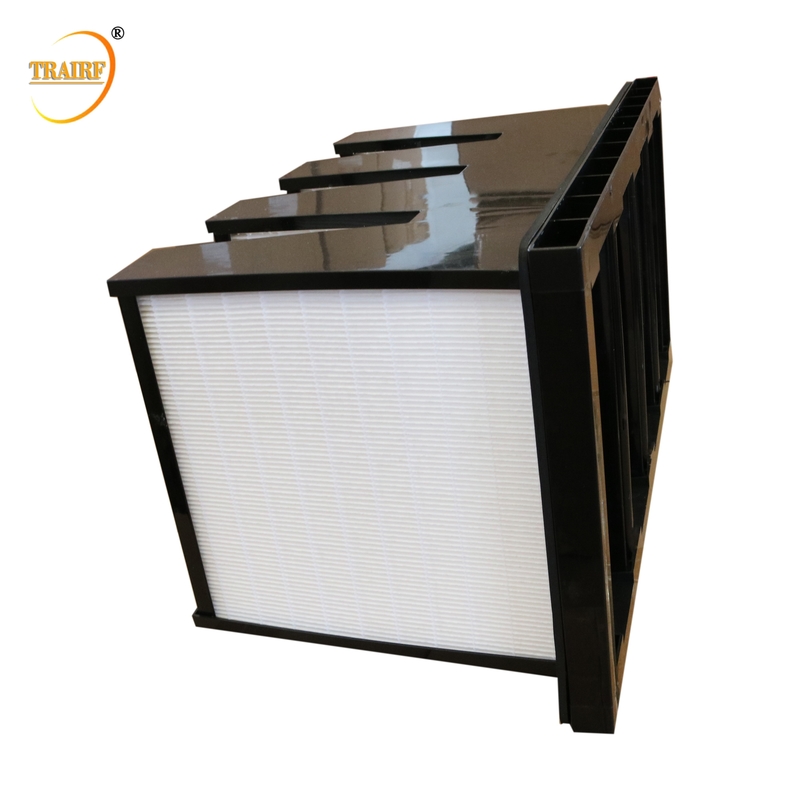 HVAC System Clean Room V Bank Air Filter With ABS Plastic Frame