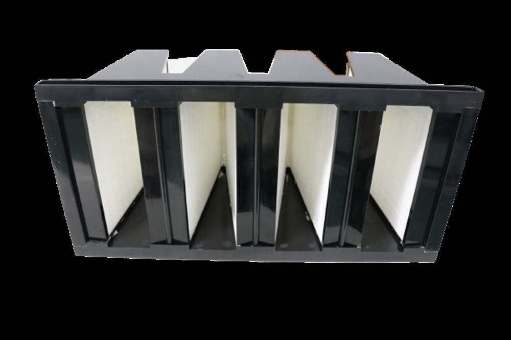 HVAC System Clean Room V Bank Air Filter With ABS Plastic Frame
