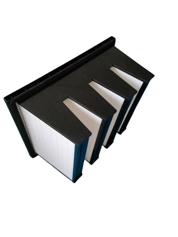 HVAC System Clean Room V Bank Air Filter With ABS Plastic Frame