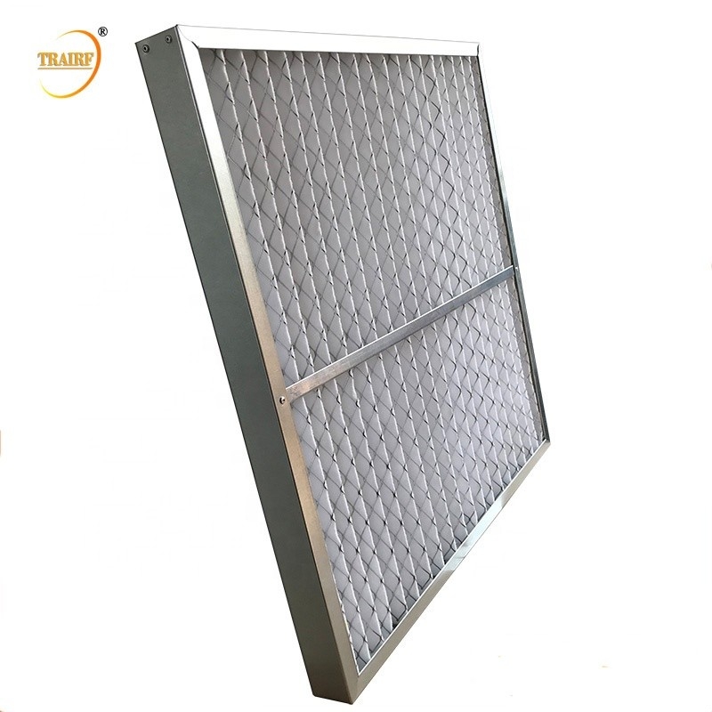 Galvanized Frame G4 Pleated Panel Air Filters For Ventilation System