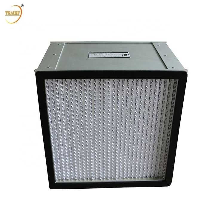 H13 H14 Aluminium Foil Paper Separator Deep Pleat HEPA Filter Box For Laboratory