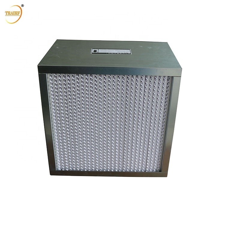 H13 H14 Aluminium Foil Paper Separator Deep Pleat HEPA Filter Box For Laboratory