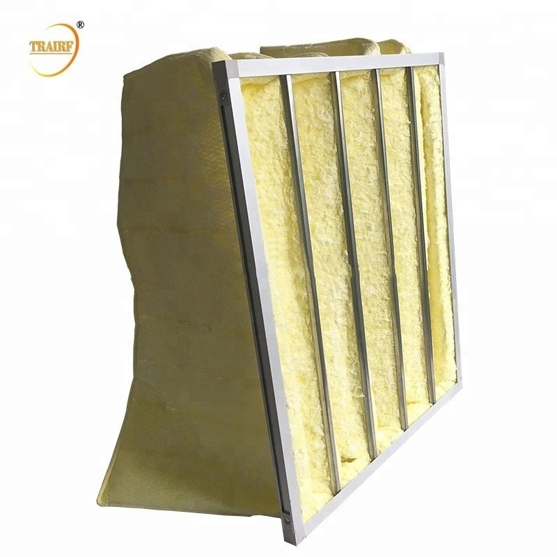 F7 F8 F9 Nonwoven Fabric Micro Glass Fiber Paint Booth Pocket Air Filters