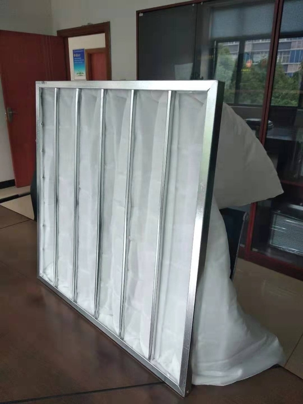 Galvanized Steel Frame 95% Fiberglass Bag Filter Air For Commercial Ventilation System