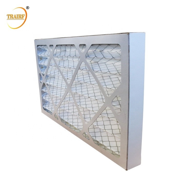 80%RH AHU Pre Filter Paper Pleated Air Filter For Air Conditioner
