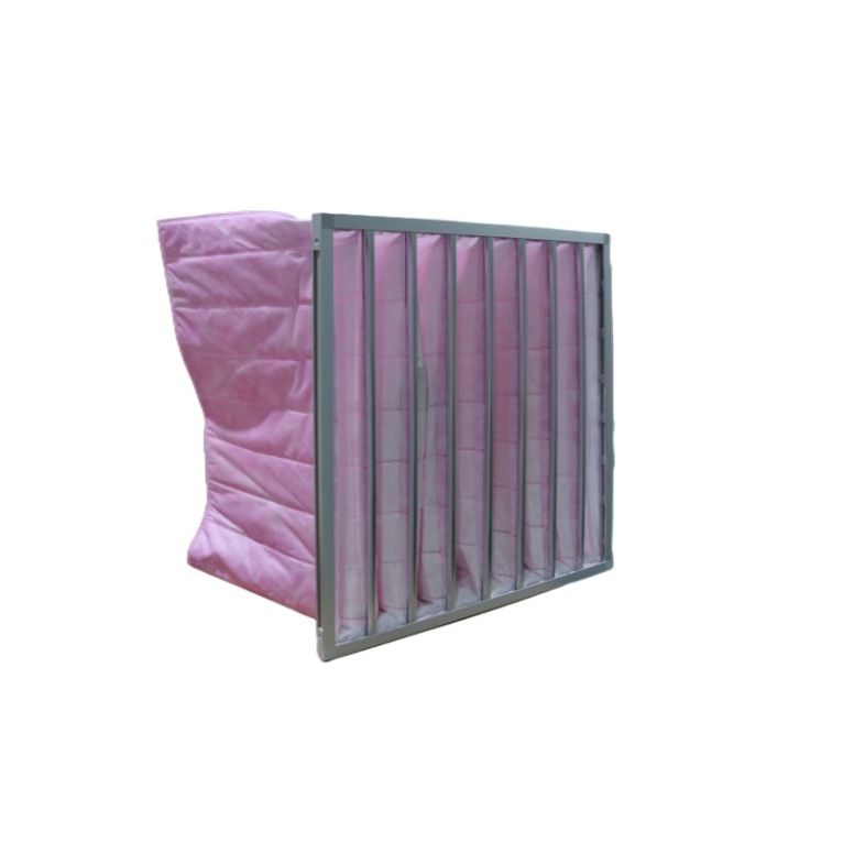 Chemical 6 Pockets Synthetic Fiber Bag Air Filter 80Pa For Air Cleaning Equipment