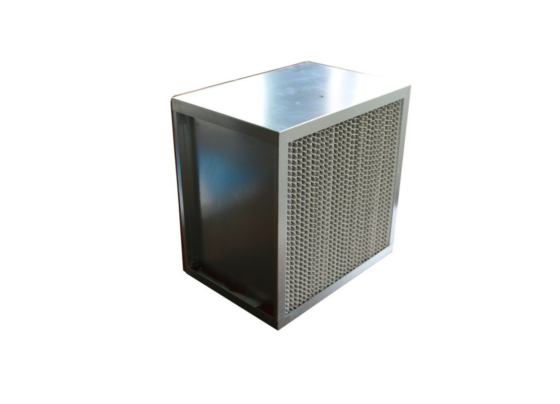 Galvanized Steel Frame 0.3um Deep Pleat HEPA Filter For Cleaning Room
