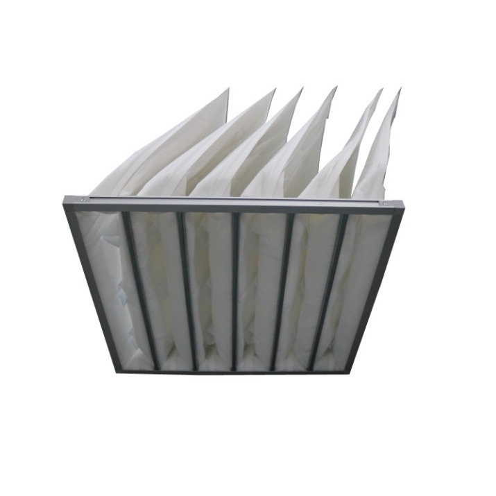 Synthetic Fiber Pocket Air Filter With High Air Flow Rate Filtration Efficiency F5-F9