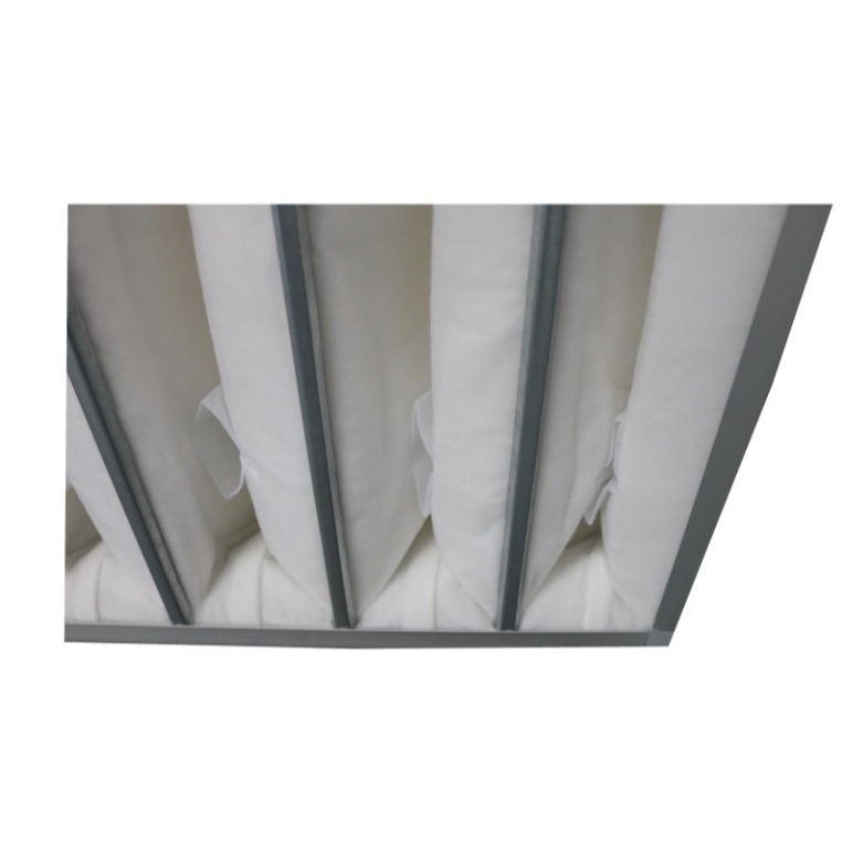 Synthetic Fiber Pocket Air Filter With High Air Flow Rate Filtration Efficiency F5-F9